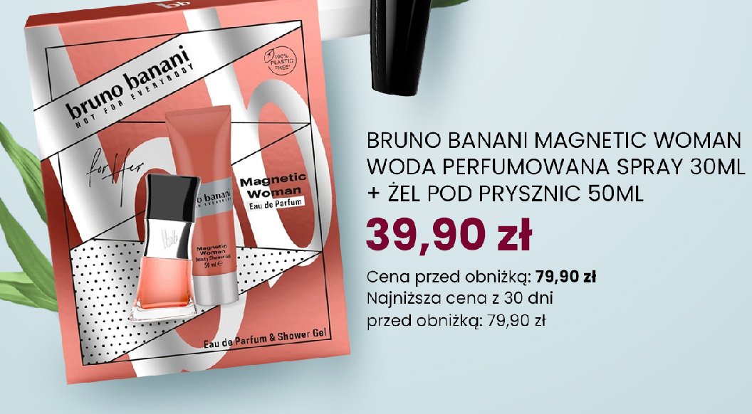 Zestaw w pudełku: żel pod prysznic 50 ml + woda toaletowa 30 ml Bruno banani magnetic woman promocja