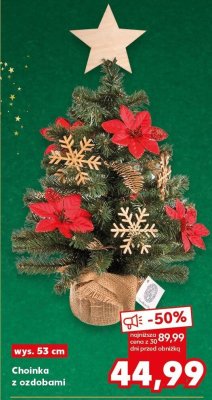 Choinka z ozdobami 53 cm promocja w Kaufland