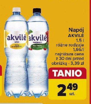 Woda malinowa Akvile promocja