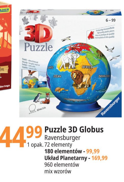 Puzzle globuis 3d 72 el Ravensburger promocja