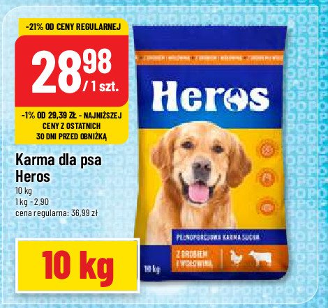 Karma dla psa z drobiem i wółowiną Heros (karmy) promocja