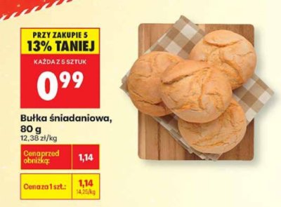 Bułka śniadaniowa, 80 g promocja w Biedronka