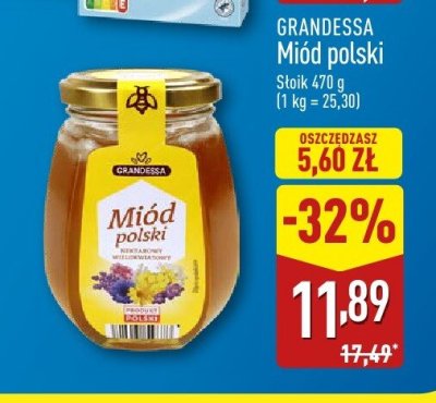 Miód GRANDESSA Miód polski wielokwiatowy promocja w Aldi