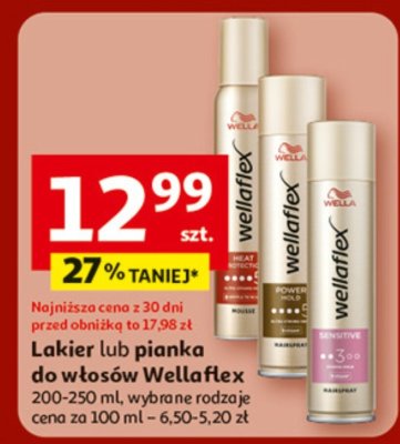 Lakier lub pianka do włosów Wellaflex promocja w Auchan