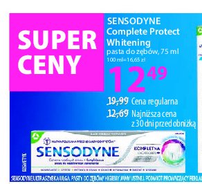 Pasta do zębów advanced whitening Sensodyne complete protection promocja w Hebe