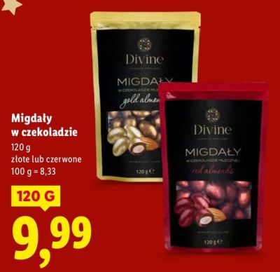Migdały w czekoladzie czerwone promocja w Lidl