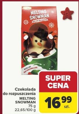 Czekolada do rozpuszczenia MELTING SNOWMAN promocja w Carrefour
