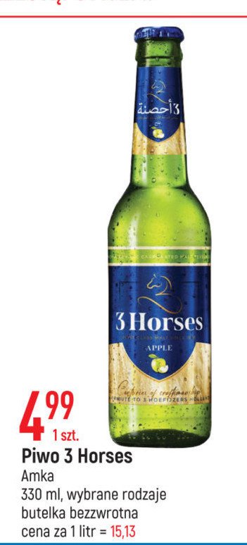 Piwo 3 horses apple promocja