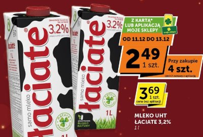 Mleko UHT Łaciate 3,2% promocja w Groszek