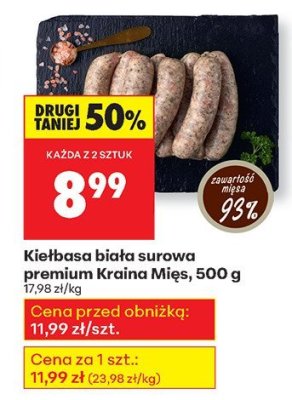 Kiełbasa biała surowa premium  promocja w Biedronka