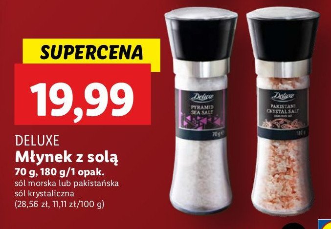 Sól morska w młynku Deluxe promocja