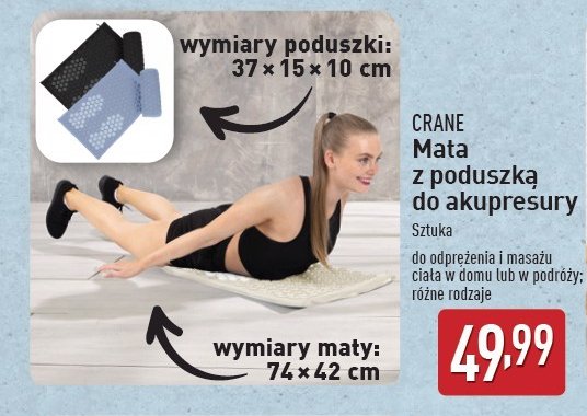 Mata z poduszką do akupresury CRANE promocja