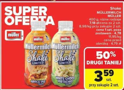 Shake Müllermilch Müller Apple Pie Taste 400g promocja w Carrefour