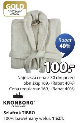 Szlafrok TIBRO KRONBORG 100% bawełniany welur promocja w Jysk