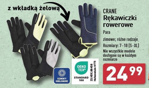 Rękawiczki rowerowe damskie 7-10 CRANE promocja