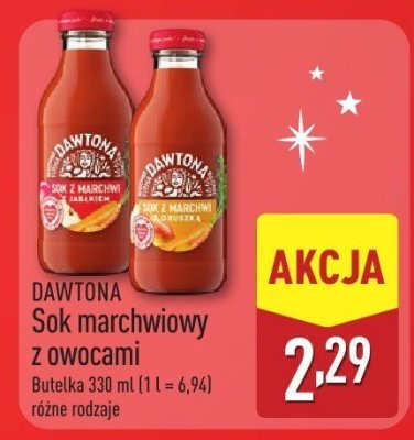 Sok marchwiowy z owocami  promocja w Aldi