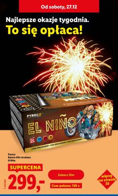 Bateria 248-strzałowa El Niño Pyroco promocja w Lidl
