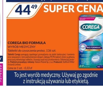 Tabletki do czyszczenia protez 136 szt. Bio Formula promocja w DOZ.PL