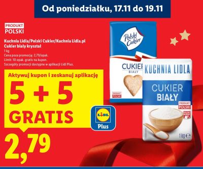Cukier biały kryształ 5+5 gratis promocja w Lidl