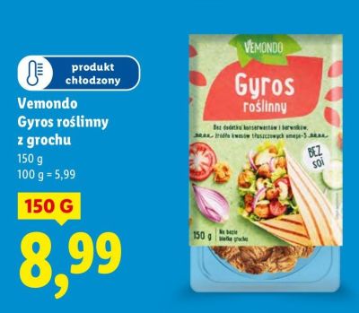 Gyros roślinny z grochu Vemondo promocja w Lidl