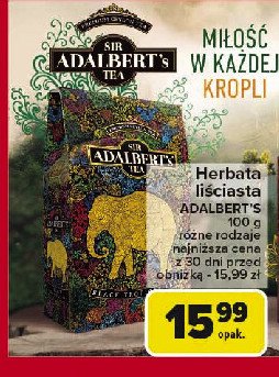 Herbata Sir adalbert's tea black tropical promocja w Carrefour