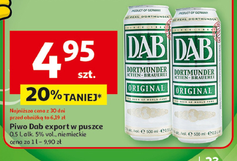 Piwo Dab original dortmunder promocja