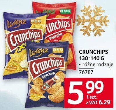 Chipsy Crunchips 130-140 G różne rodzaje promocja w Selgros
