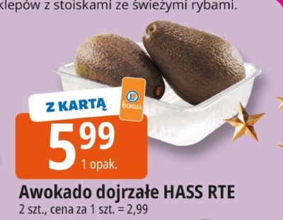 Awokado dojrzałe HASS RTE promocja w Leclerc