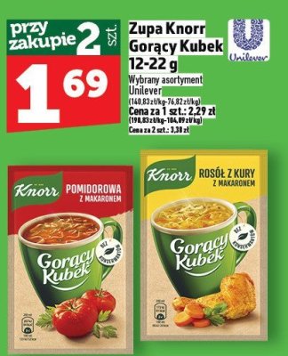 Zupa Knorr Gorący Kubek 12-22 g promocja w TOPAZ