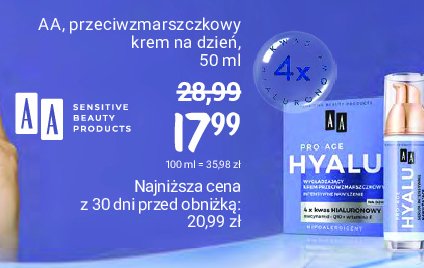 Krem do twarzy na dzień Aa pro age hyalu promocja