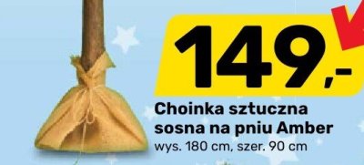 Choinka sztuczna sosna na pniu Amber promocja w Bricomarche