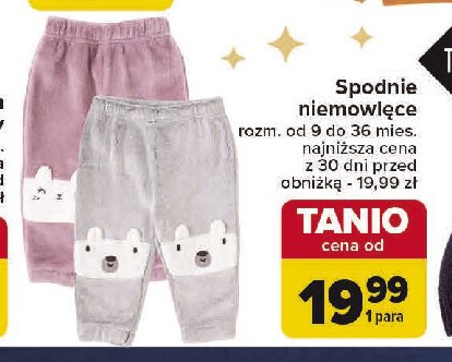 Spodnie niemowlęce 9-36 mscy promocja