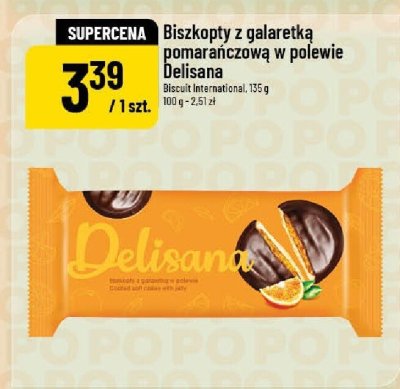 Biszkopty z galaretką pomarańczową w polewie Delisana promocja w POLOmarket