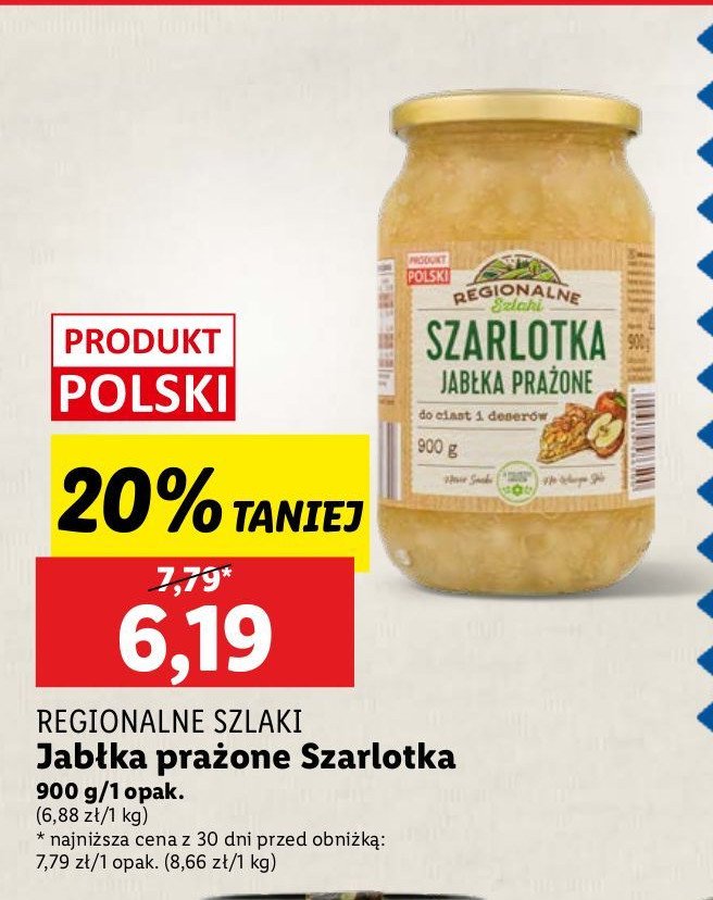 Jabłka prażone szarlotka REGIONALNE SZLAKI promocja