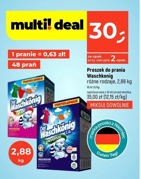 Proszek do prania universal Der waschkonig promocja