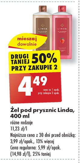 Żel pod prysznic złoty Linda promocja