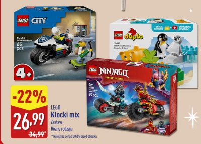 Klocki mix LEGO różne rodzaje (LEGO City, LEGO Duplo, LEGO Ninjago) promocja w Aldi