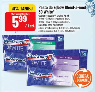 Pasta do zębów Blend-a-med 3D White promocja w POLOmarket