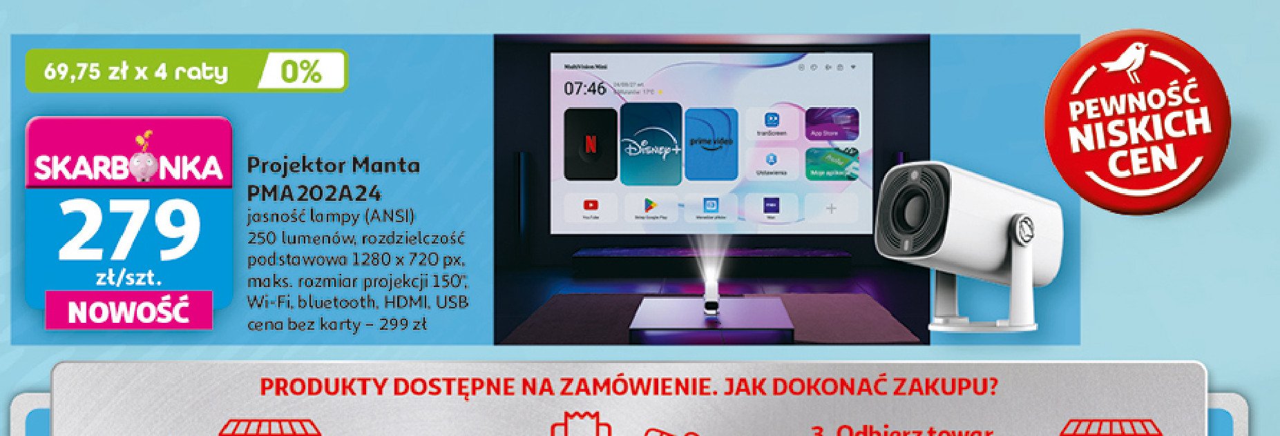Projektor pma202m24 Manta promocja w Auchan