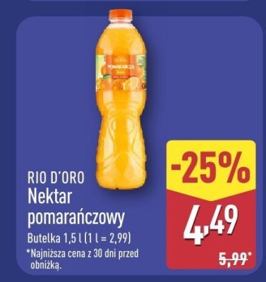 Nektar pomarańczowy Rio d'Oro promocja w Aldi