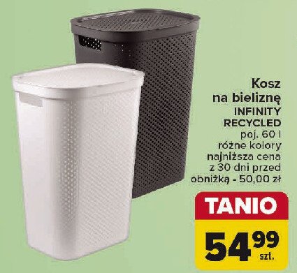 Kosz na bieliznę infinity recycled 60 l Curver promocja w Carrefour