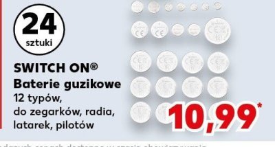 Baterie guzikowe 12 typów 24 szt. SWITCH ON promocja w Kaufland