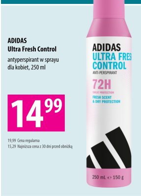 Antyperspirant Ultra Fresh Control w sprayu dla kobiet ADIDAS promocja w Hebe