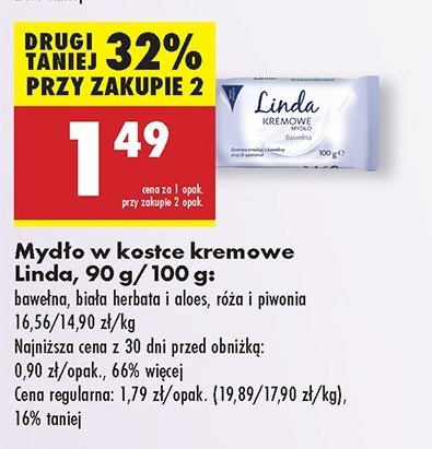 Mydło biała herbata i aloes Linda promocja w Biedronka