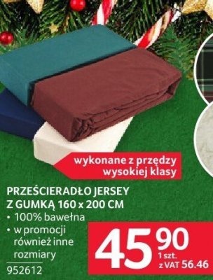 Prześcieradło jersey z gumką 160 x 200 cm promocja w Selgros