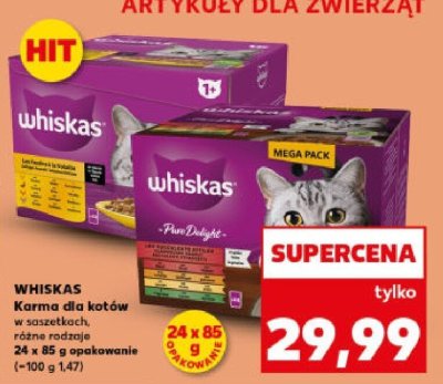 Karma dla kotów Whiskas w saszetkach różne rodzaje promocja w Kaufland