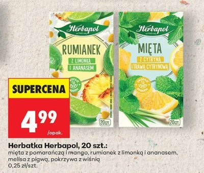 Herbatka Herbapol Rumianek z limonką iananasem 20 szt. promocja w Biedronka
