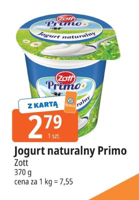 Jogurt naturalny Primo Zott promocja w Leclerc