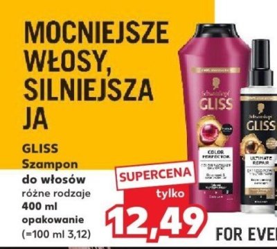 Szampon do włosów Gliss różne rodzaje 400 ml opakowanie promocja w Kaufland