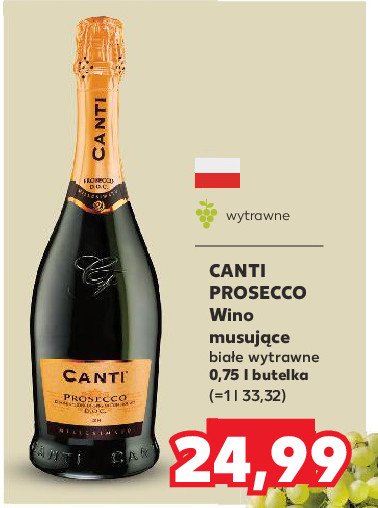 Wino białe półwytrawne CANTI PROSECCO FRIZZANTE promocja